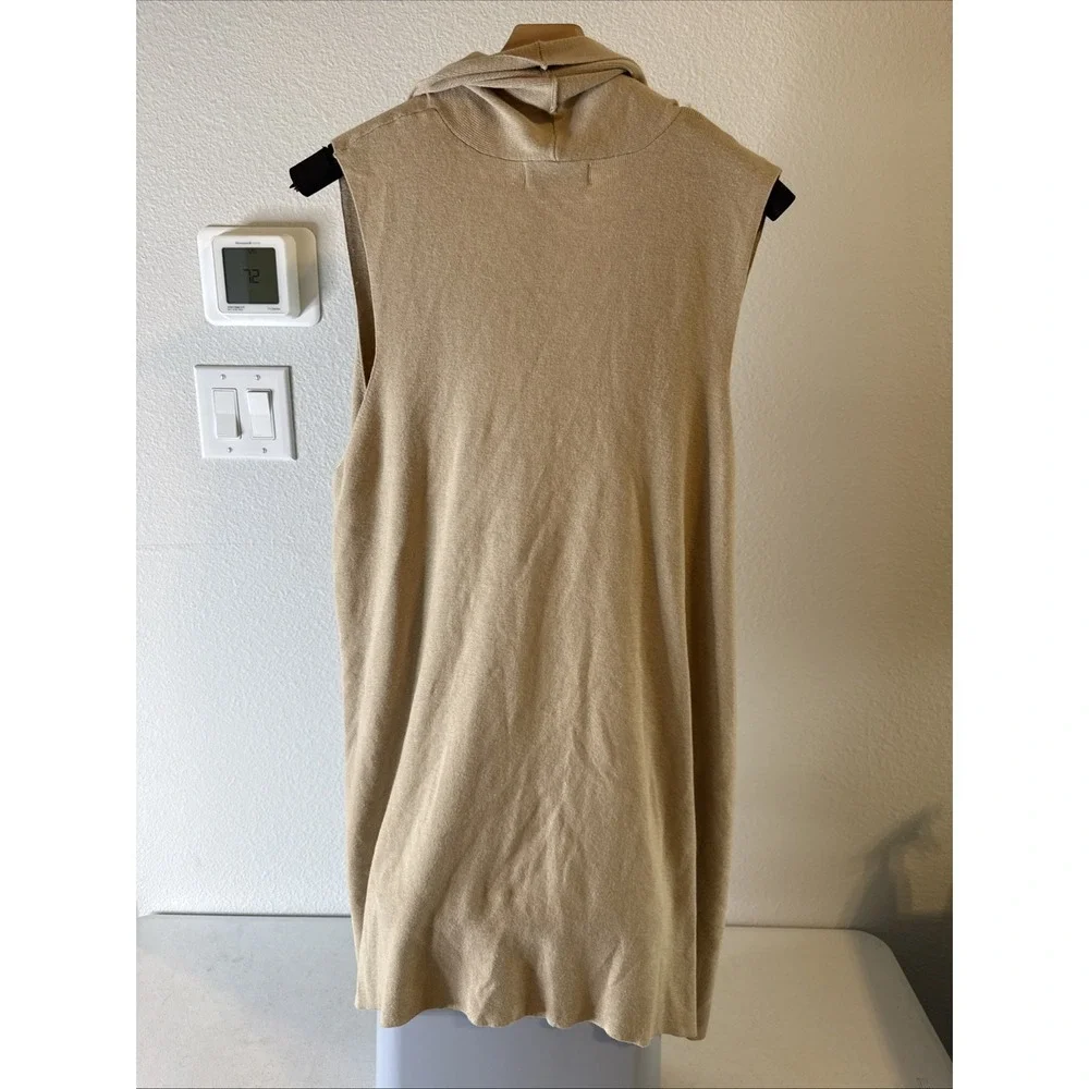 Calvin Klein Women's Open Front Sleeveless Vest‎ Beige Size XL
